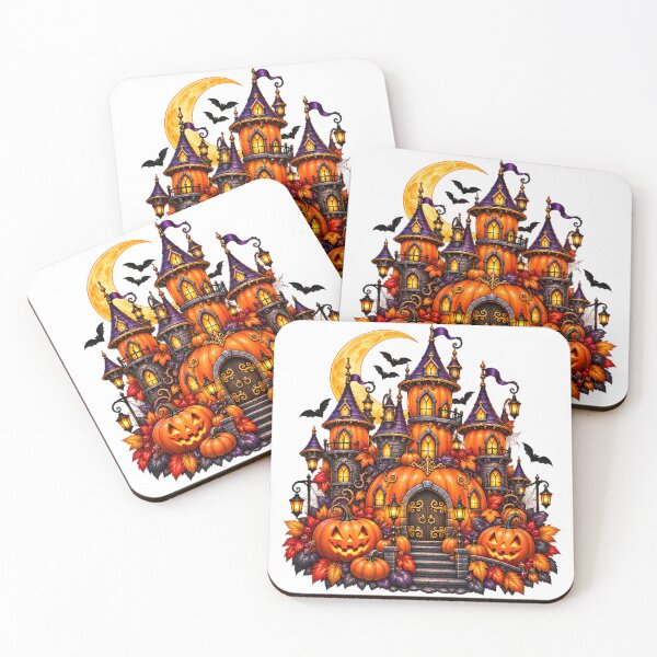 Item preview, Magical Halloween Pumpkin Kingdom – Gothic Castle & Bats designed and sold by Clothes With Smiling Animals Walt Gral.