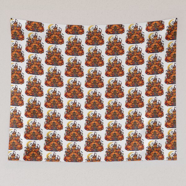 Item preview, Magical Halloween Pumpkin Kingdom – Gothic Castle & Bats designed and sold by Clothes With Smiling Animals Walt Gral.