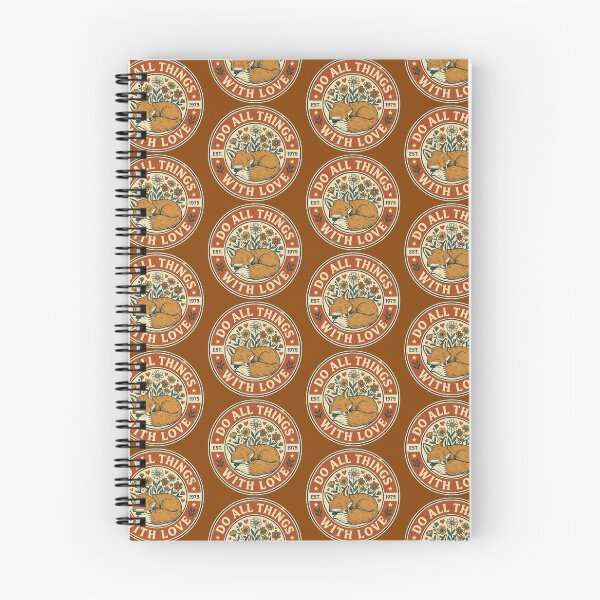 Item preview, Do All Things With Love Vintage Sleeping Fox Retro Inspirational Badge Design designed and sold by lovepower.