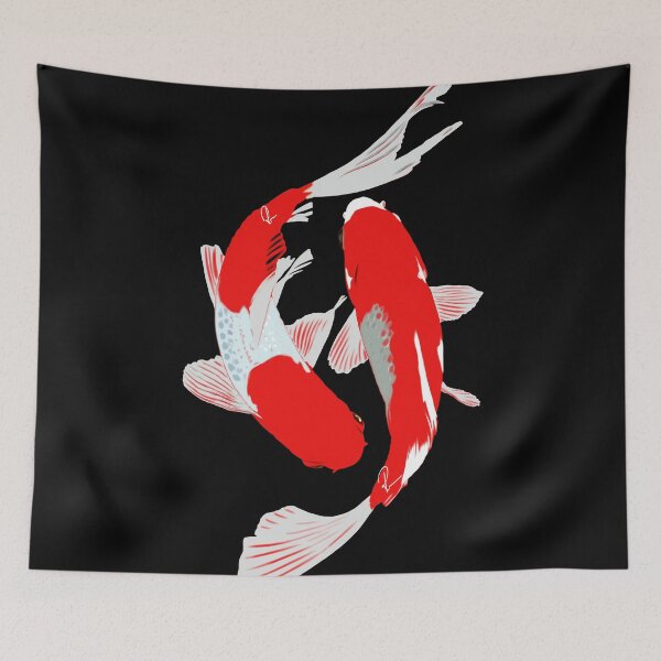 Item preview, Traditional Red Yin Yang Koi Fish Japanese Art designed and sold by Rhapsodic1290.