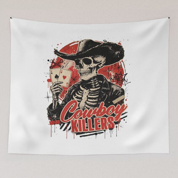 Item preview, Cowboy Killers Skeleton Poker Western Art — Ace's Vintage Grunge Design designed and sold by inkfluenceart.