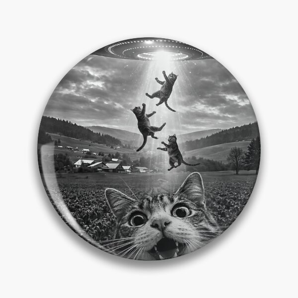 Item preview, Funny Cat UFO Abduction Selfie Alien Tabby Space Meme Design designed and sold by Lexastrong.