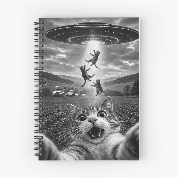 Item preview, Funny Cat UFO Abduction Selfie Alien Tabby Space Meme Design designed and sold by Lexastrong.