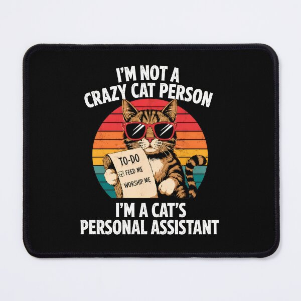 Item preview, Cat Personal Assistant Funny Retro Sunset Design designed and sold by OlyvieArt.