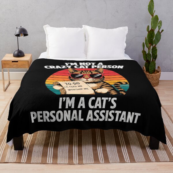 Item preview, Cat Personal Assistant Funny Retro Sunset Design designed and sold by OlyvieArt.