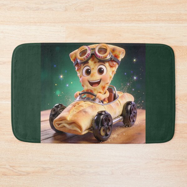 Item preview, Cute Pizza Slice Driving Baguette Race Car designed and sold by OksArtStudio.