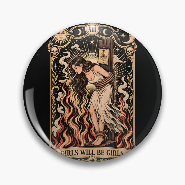 Item preview, Girl Will Be Girls Witch Cigarette Burning Tarot Card Women designed and sold by Strow--bary.