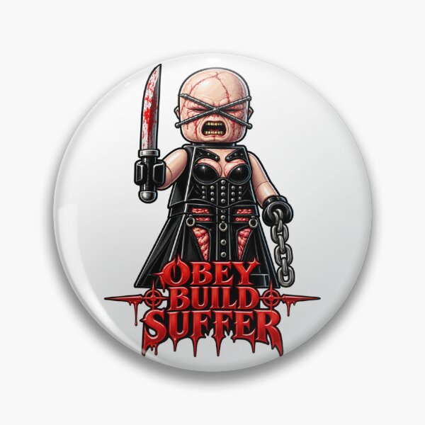 Item preview, Obey Build Suffer – Gothic Brick Horror Character designed and sold by MAF_Merch.