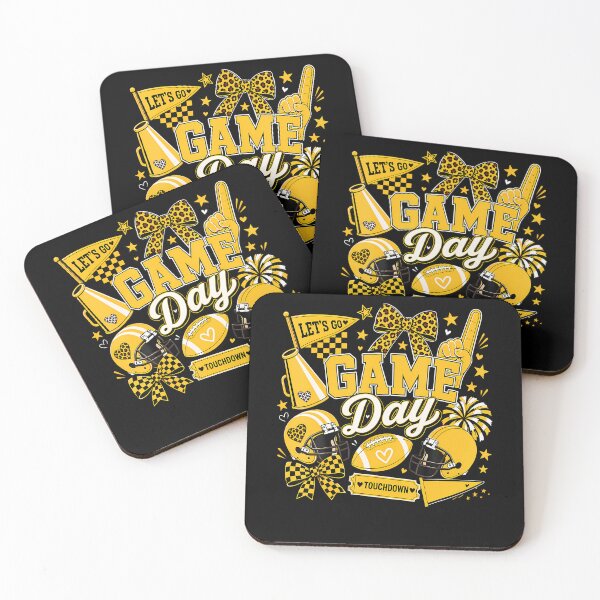 Item preview, Game Day Football Season Black  Gold Yellow Kids Women Men designed and sold by Strow--bary.