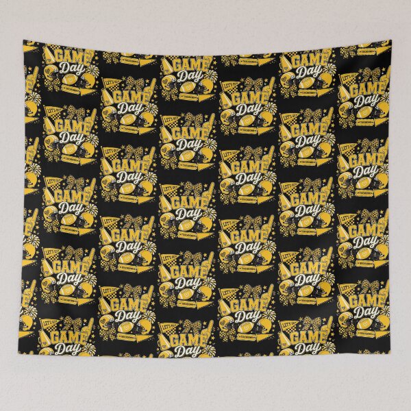 Item preview, Game Day Football Season Black  Gold Yellow Kids Women Men designed and sold by Strow--bary.
