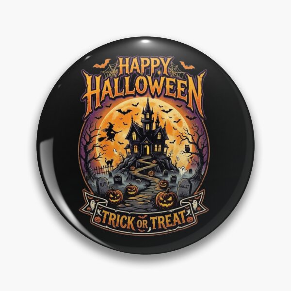 Item preview,  Happy Halloween Haunted House Flying Witch Pumpkin designed and sold by VibeTherapyArt.