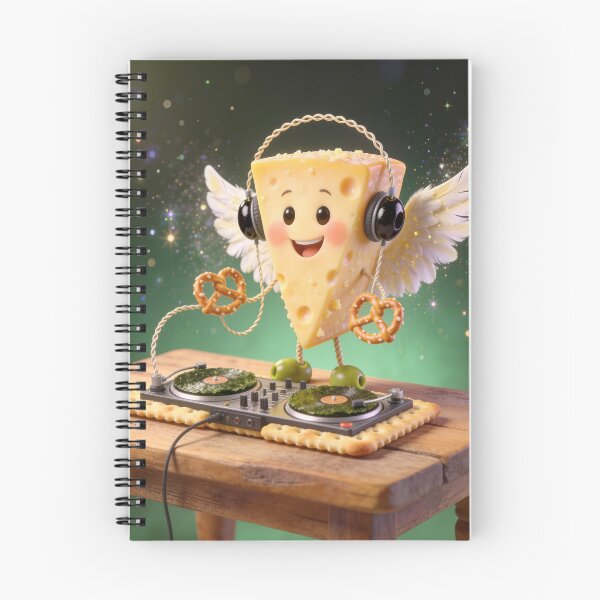 Item preview, Cute Cheese Angel DJ Playing Music on Cracker Turntables designed and sold by OksArtStudio.