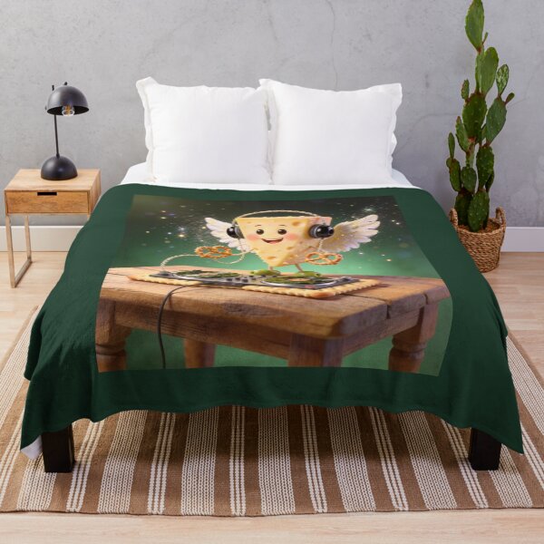 Item preview, Cute Cheese Angel DJ Playing Music on Cracker Turntables designed and sold by OksArtStudio.
