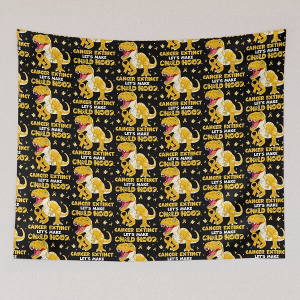 Item preview, Let'S Make Childhood Cancer Extinct Cute Yellow Dinosaur Kid designed and sold by Strow--bary.