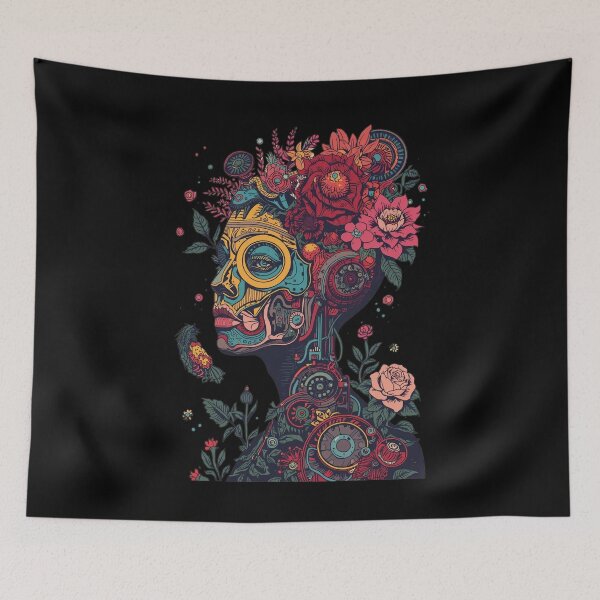 Item preview, Botanical Mind Gear: Steampunk Cybernetic Portrait designed and sold by  Mythical Entanglement.