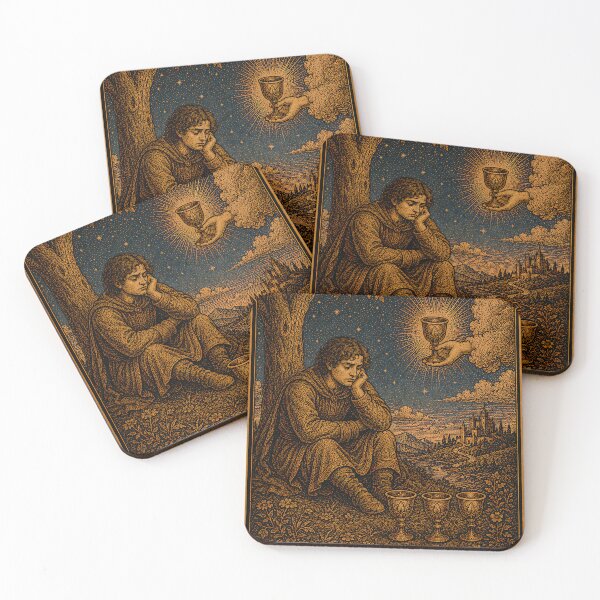 Item preview, Four of Cups Tarot Card - Mystical Contemplation & Apathy Art designed and sold by ArcanaAbsolute.