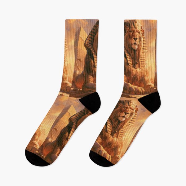 Item preview, A majestic Sphynx resting in a desert with pyramids, Fantasy & Mythological Creatures designed and sold by CDC40.
