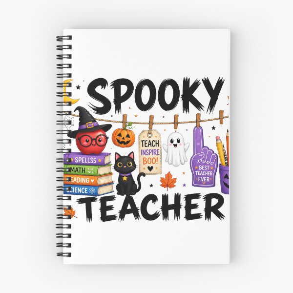 Item preview, Spooky Teacher Teach Inspire Boo Halloween School designed and sold by VibeTherapyArt.