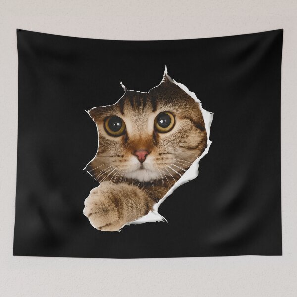 Item preview, Peeking Cat Through Torn Paper designed and sold by OlyvieArt.