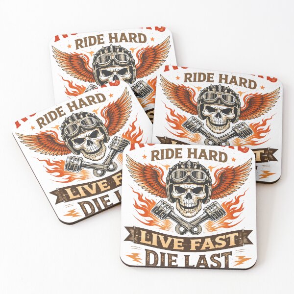 Item preview, No Regrets Live Fast Biker Poster designed and sold by Matinez Pink.