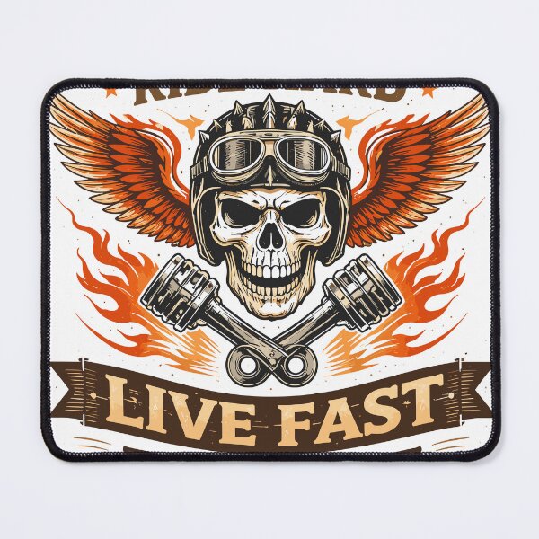 Item preview, No Regrets Live Fast Biker Poster designed and sold by Matinez Pink.