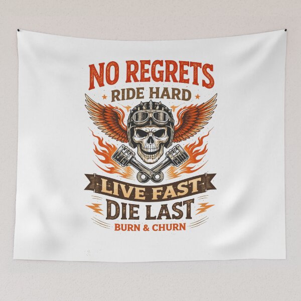 Item preview, No Regrets Live Fast Biker Poster designed and sold by Matinez Pink.