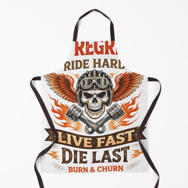 Item preview, No Regrets Live Fast Biker Poster designed and sold by Matinez Pink.