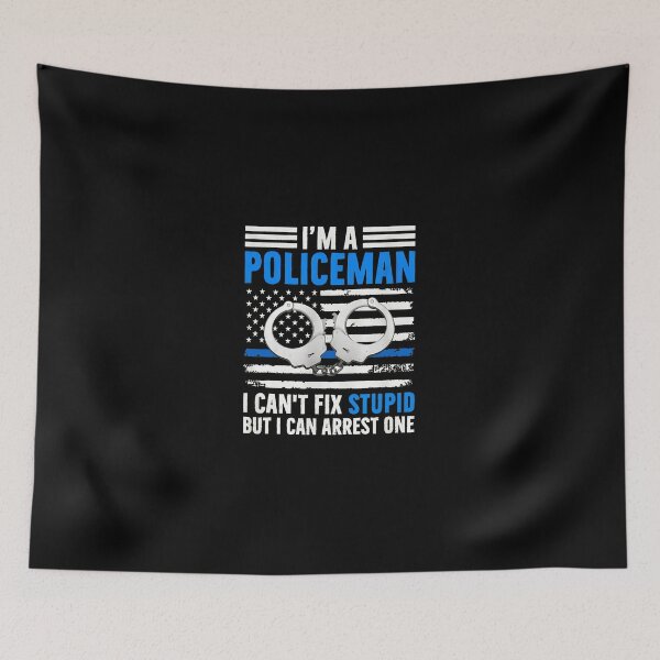 Item preview, Policeman Arrest Stupid American Flag Handcuffs Law Enforcement designed and sold by ziehmoukyles.