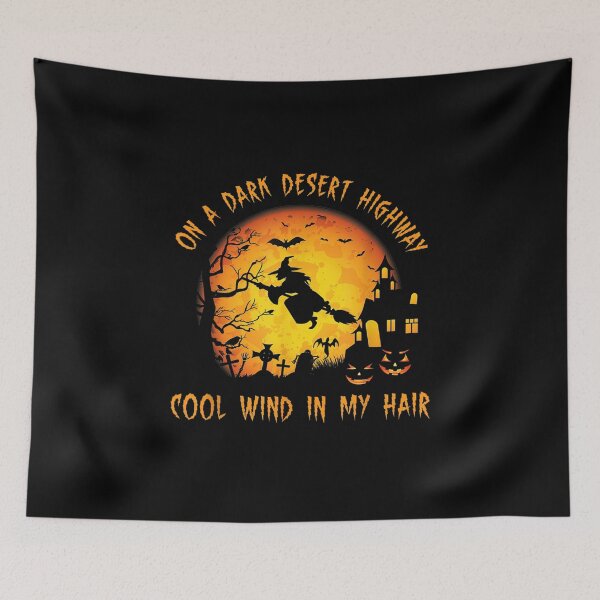 Item preview, On A Dark Desert Highway Cool Wind Witch Halloween Vintage Graphic designed and sold by MaremmaStudio.