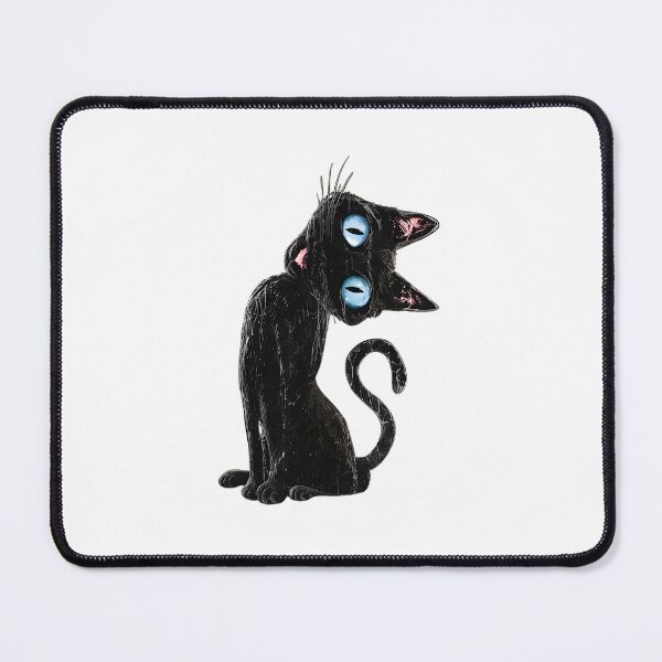 Item preview, Whimsical Black Cat Wide Eyes Textured Character designed and sold by OlyvieArt.