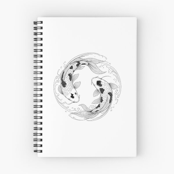 Item preview, Koi Fish Circle Minimal Line Art designed and sold by seoulmoire.