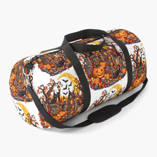 Item preview, Moonlit Halloween Graveyard – Midnight Cats, Pumpkins & Haunted Chapel designed and sold by Clothes With Smiling Animals Walt Gral.