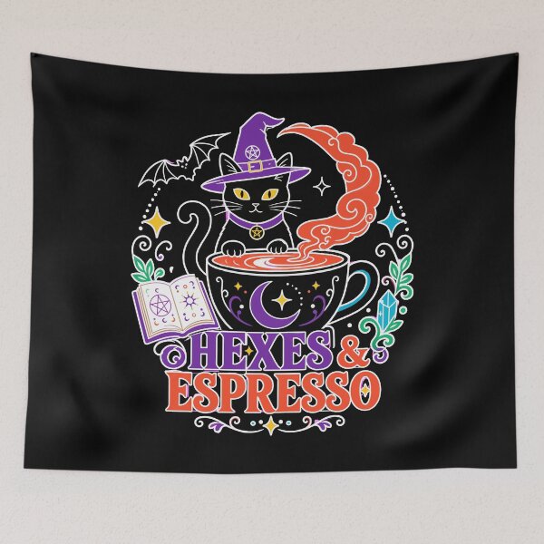 Item preview, Witchy Halloween Cat Coffee | Hexes and Espresso designed and sold by Uglyandcute.