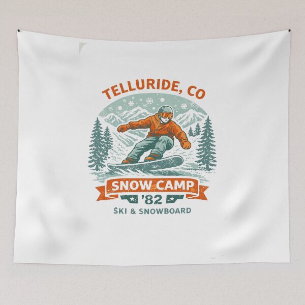 Item preview, Póster del campamento de snowboard de Telluride Snow Camp designed and sold by Matinez Pink.