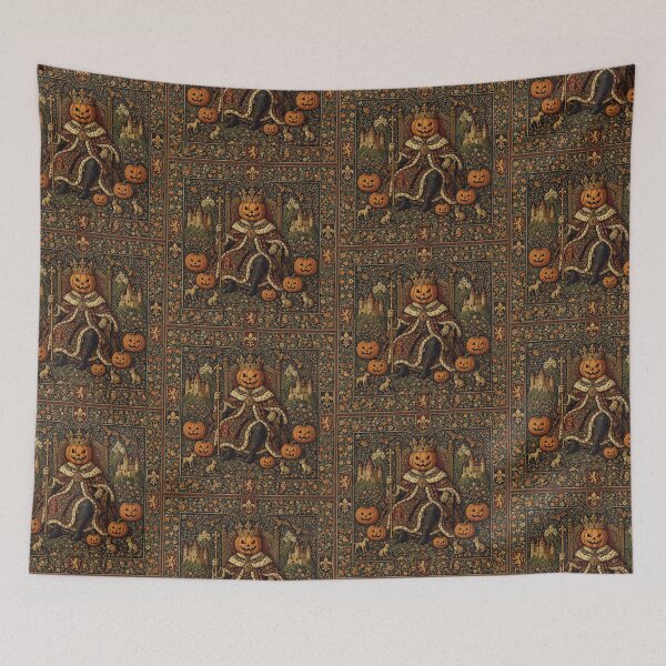 Item preview, Medieval style Halloween Tapestry  Jack-o -Lantern designed and sold by Vintage Designs +.