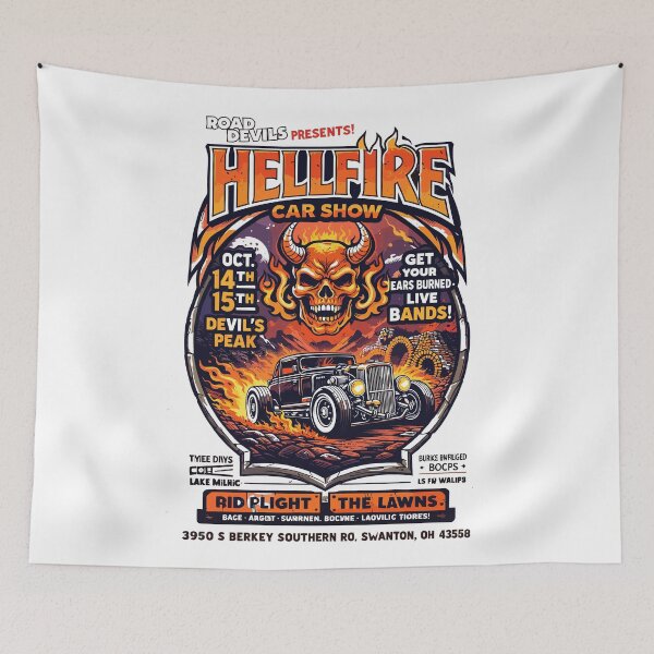 Item preview, Hellfire Car Show Poster designed and sold by Matinez Pink.