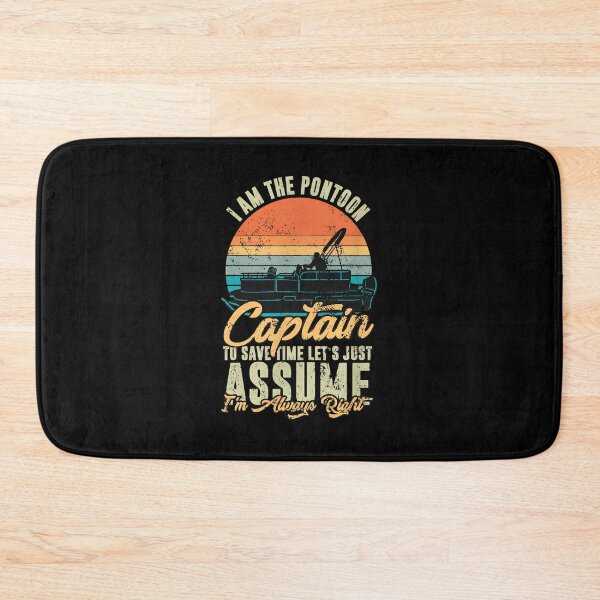Item preview, Pontoon Captain Assume I'm Always Right Retro Sunset Boat designed and sold by ziehmoukyles.
