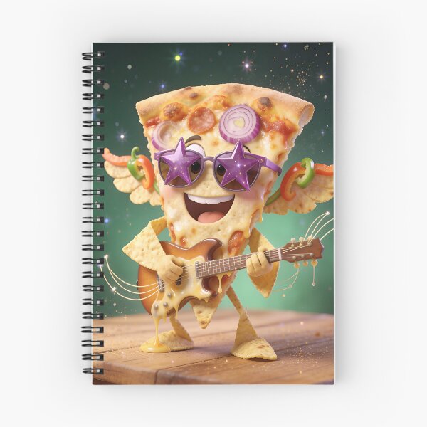 Item preview, Cool Pizza Slice Rock Star Playing Guitar in Star Sunglasses designed and sold by OksArtStudio.