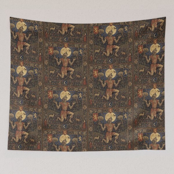 Item preview, Medieval style Halloween Tapestry  Werewolf Werwulf designed and sold by Vintage Designs +.