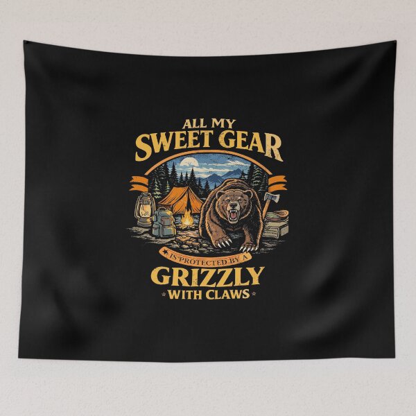 Item preview, Grizzly Camping Gear Poster designed and sold by Matinez Pink.