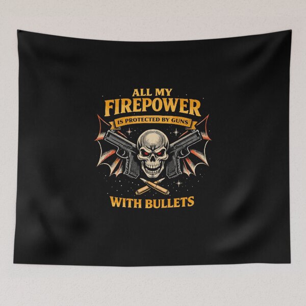 Item preview, Firepower Guns Skull Poster designed and sold by Matinez Pink.