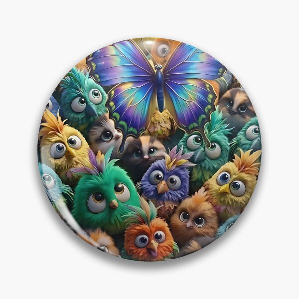 Item preview, funny birds 3d illustration designed and sold by ToxicInkArt.