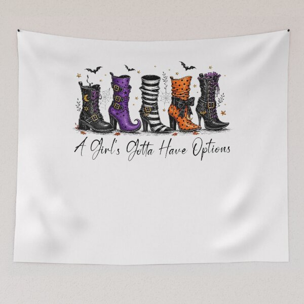Item preview, A Girl's Gotta Have Options Salem Witch Boots Halloween designed and sold by TysonLangosh.