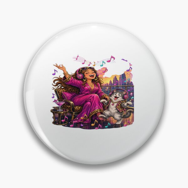 Item preview, Vibe Check: Glam Woman and Dancing Cat Music Party Graphic designed and sold by Sushikidsntoddlers.