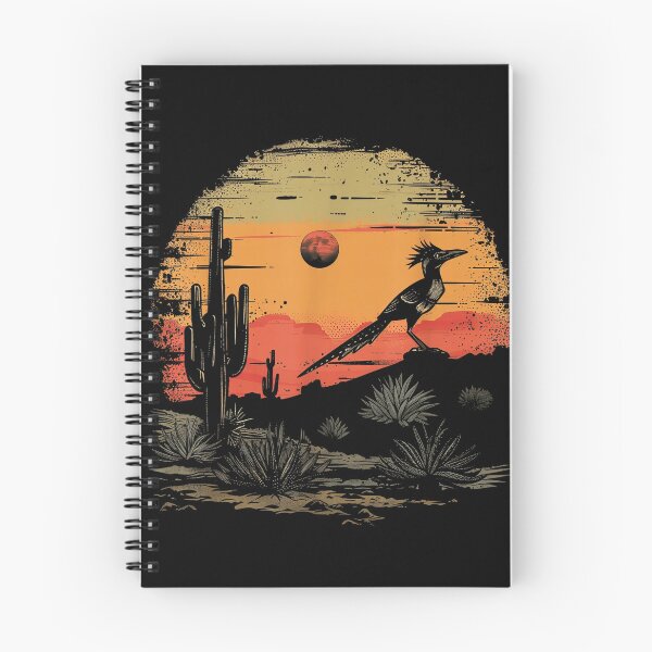 Item preview, Roadrunner Bird Desert Landscape Vintage Southwest Cactus Sunset Art designed and sold by macpeterse.