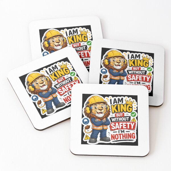 Item preview, Safety First Lion Sticker – King of Safety PPE Cartoon Workplace Safety & Construction designed and sold by vinothmech53.