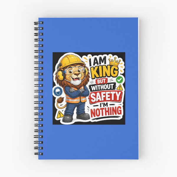 Item preview, Safety First Lion Sticker – King of Safety PPE Cartoon Workplace Safety & Construction designed and sold by vinothmech53.