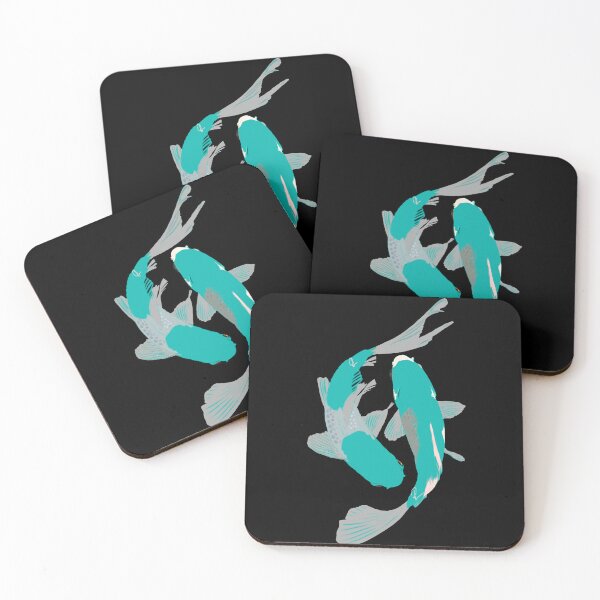 Item preview, Electric Teal Yin Yang Koi Fish Japanese Art designed and sold by Rhapsodic1290.