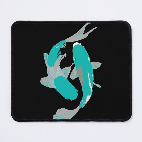 Item preview, Electric Teal Yin Yang Koi Fish Japanese Art designed and sold by Rhapsodic1290.