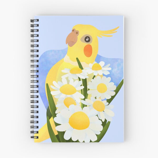 Item preview, Aesthetic Illustration of a Yellow Cockatiel with daisies designed and sold by FandomizedRose.
